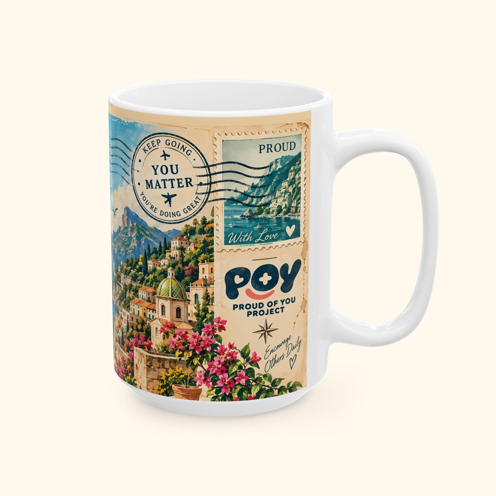 Proud of You Vintage Postcard Coffee Mug