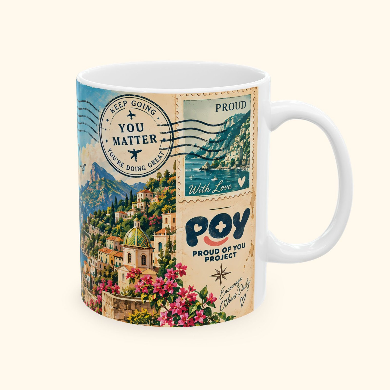 Proud of You Vintage Postcard Coffee Mug
