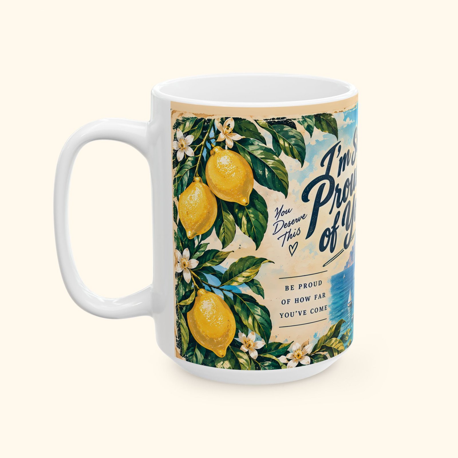 Proud of You Vintage Postcard Coffee Mug