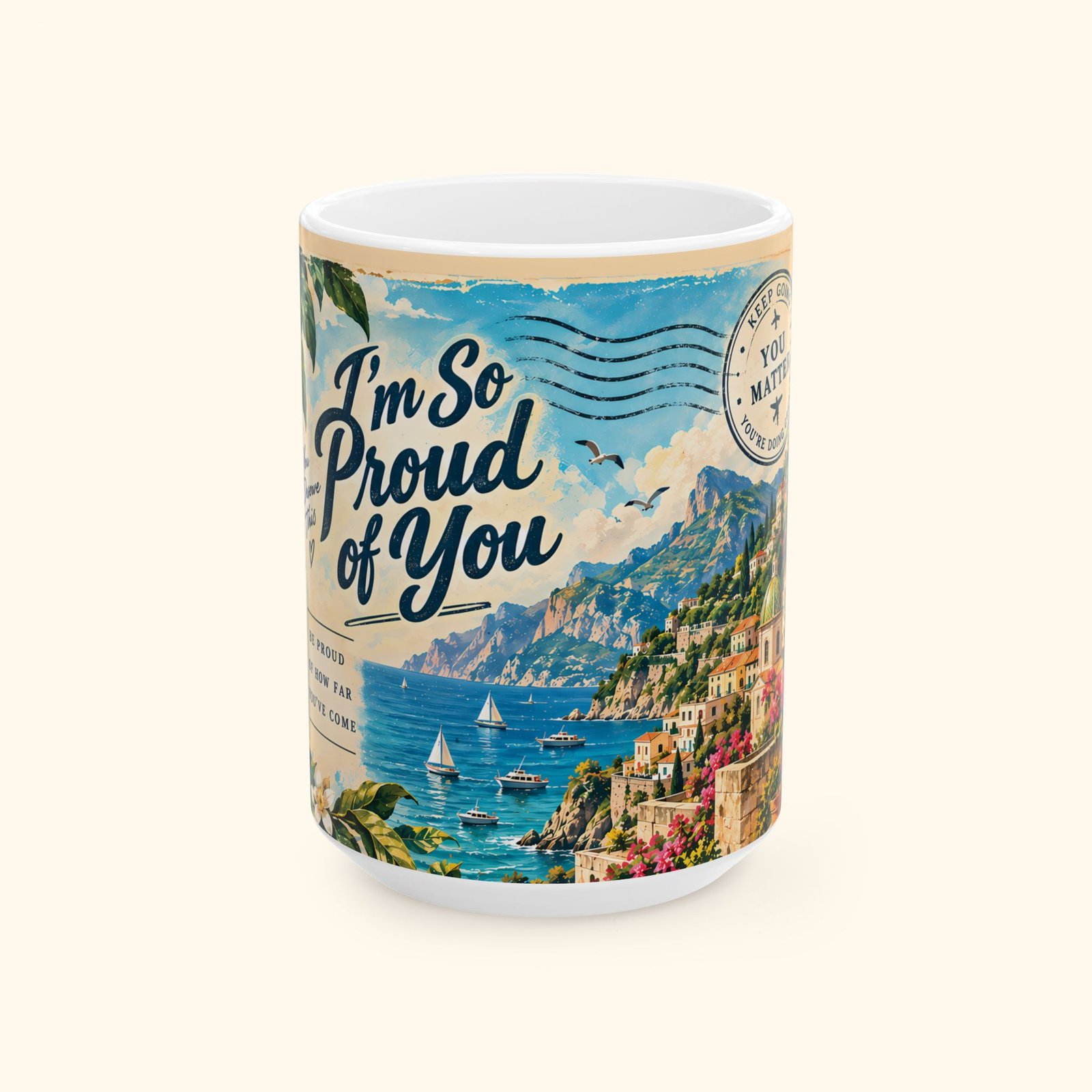 Proud of You Vintage Postcard Coffee Mug